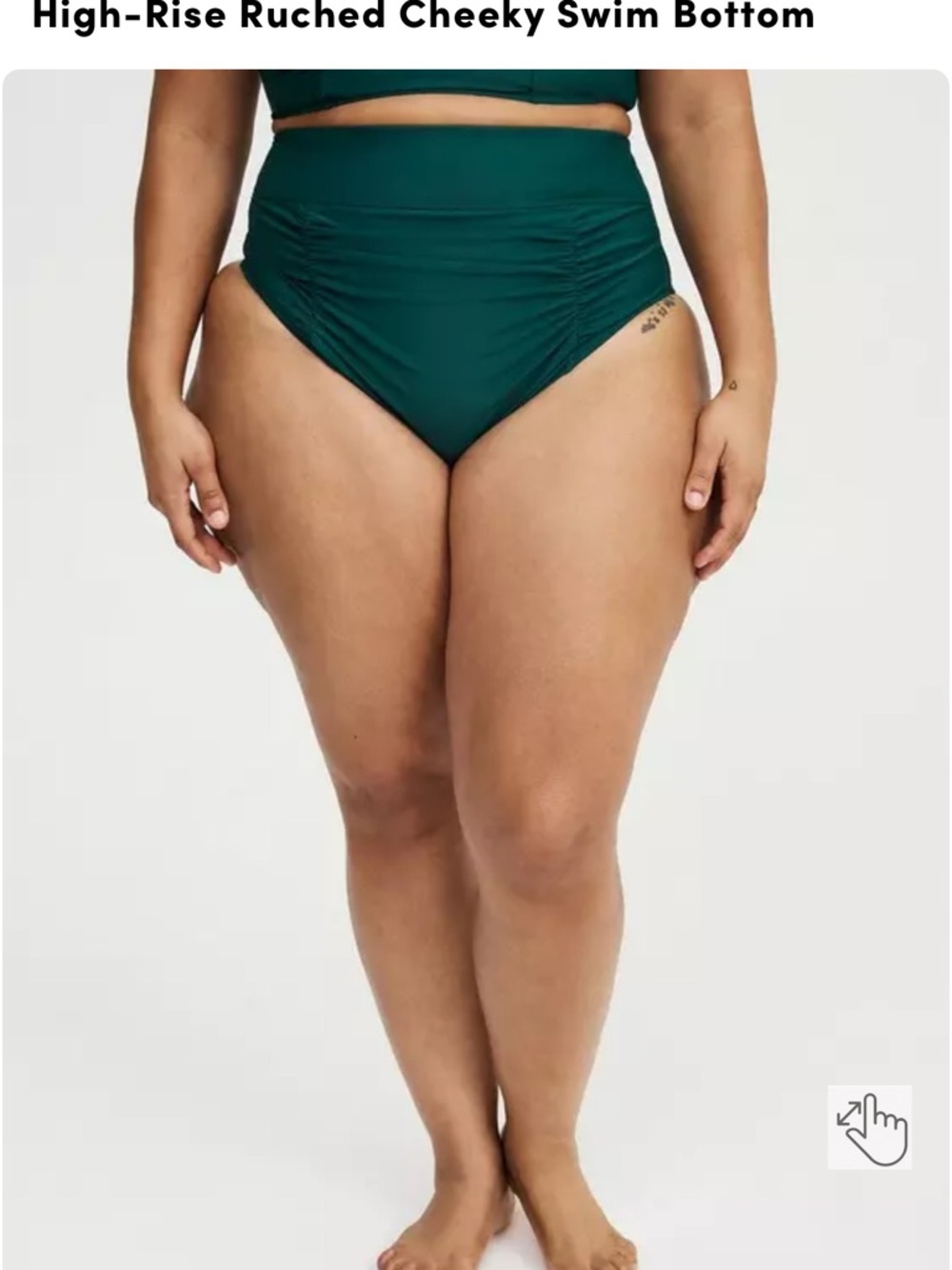 High-Rise Ruched Cheeky Swim Bottom -